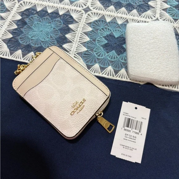 Coach signature chalk zip card wallet - Picture 1 of 5